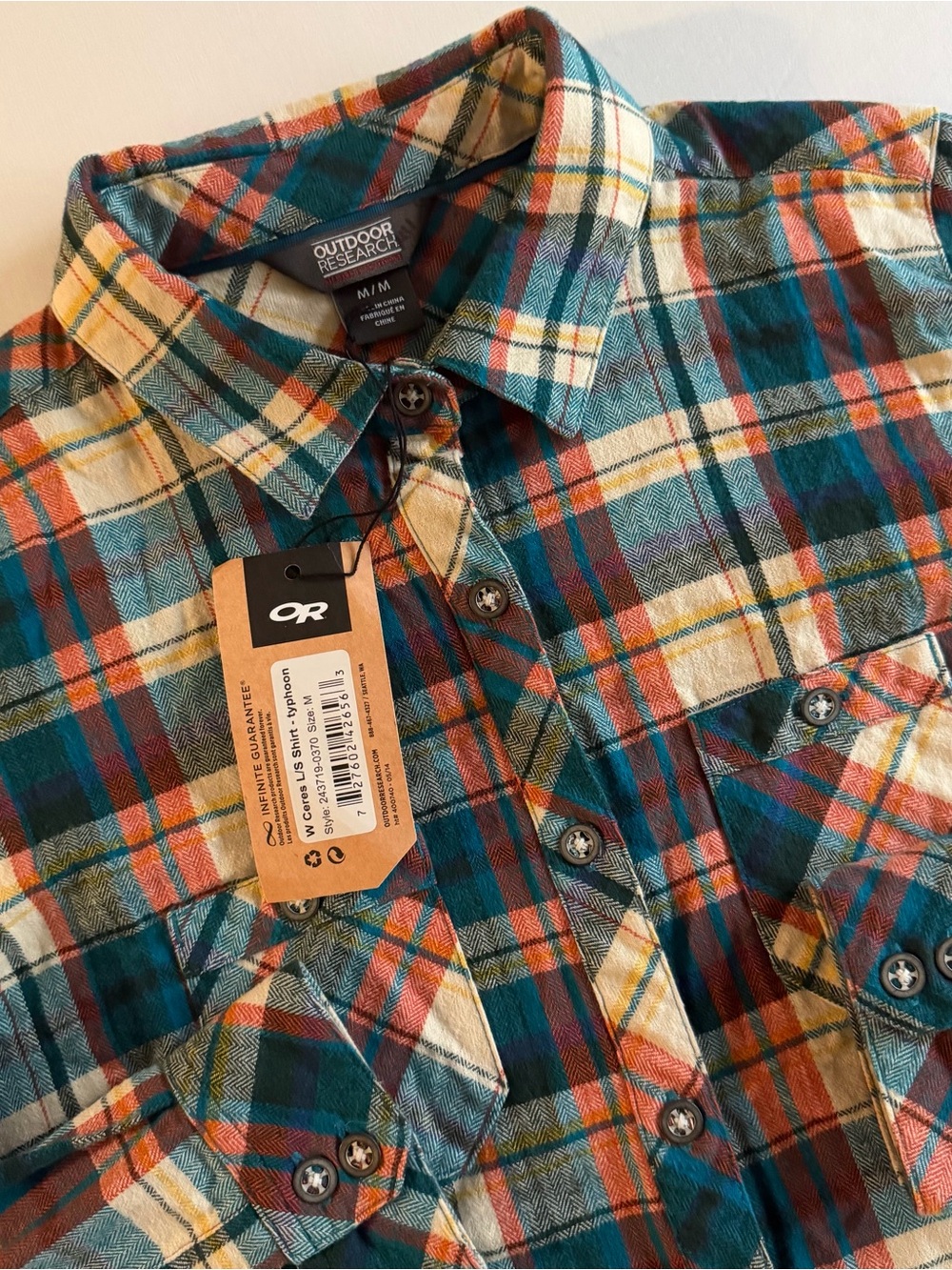 Outdoor Research Ceres L/S Shirt Women M Plaid Button Up Flannel